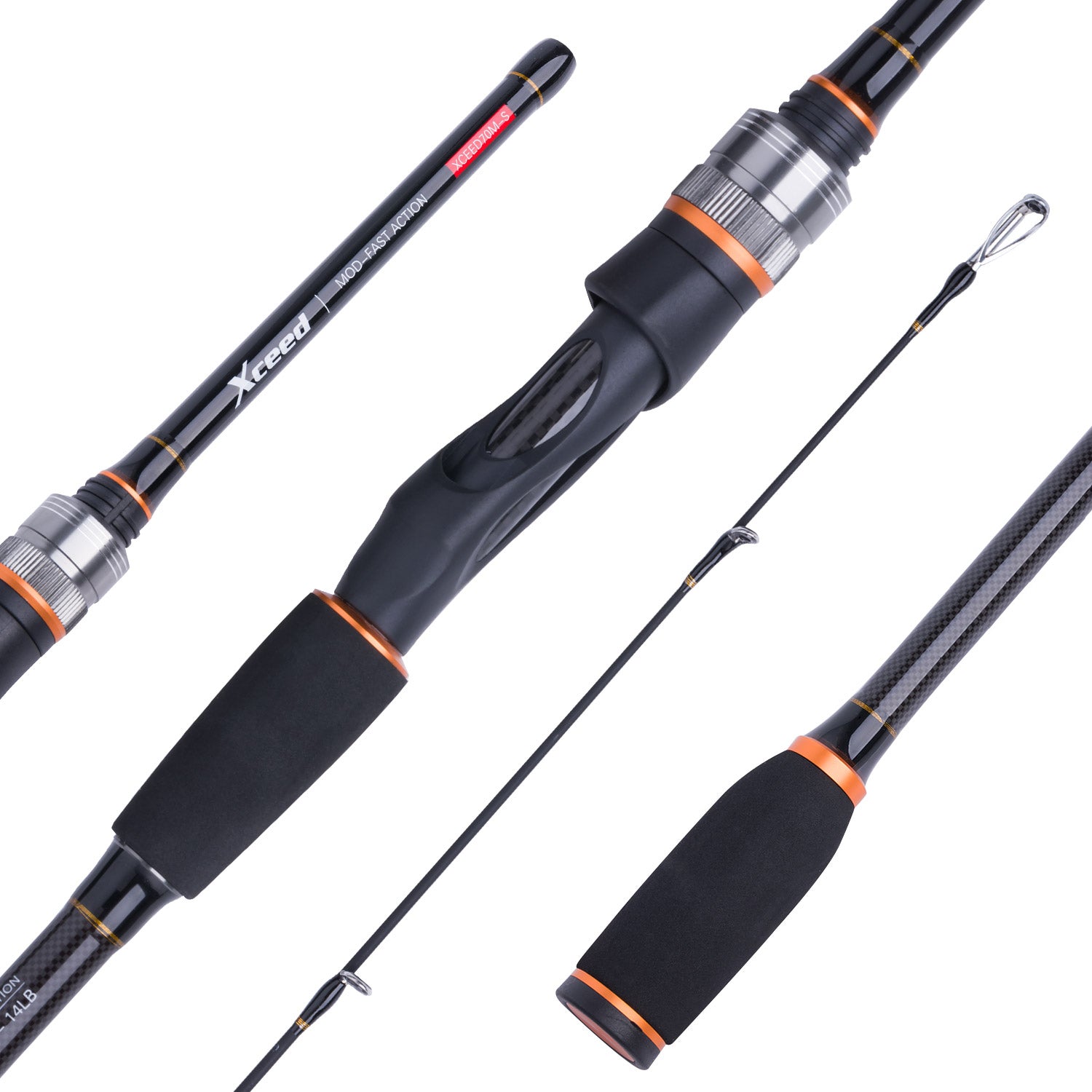Goture スピニングロッド シーバスロッド 7色 1.98M/2.1M/2.4M 釣りロッド EVAグリップ 釣竿 カーボン 軽量 携帯型 投げ竿 海水淡水適用 釣り具 シーバス フィッシングロッド エギングロッド 海釣り 4本継ぎ