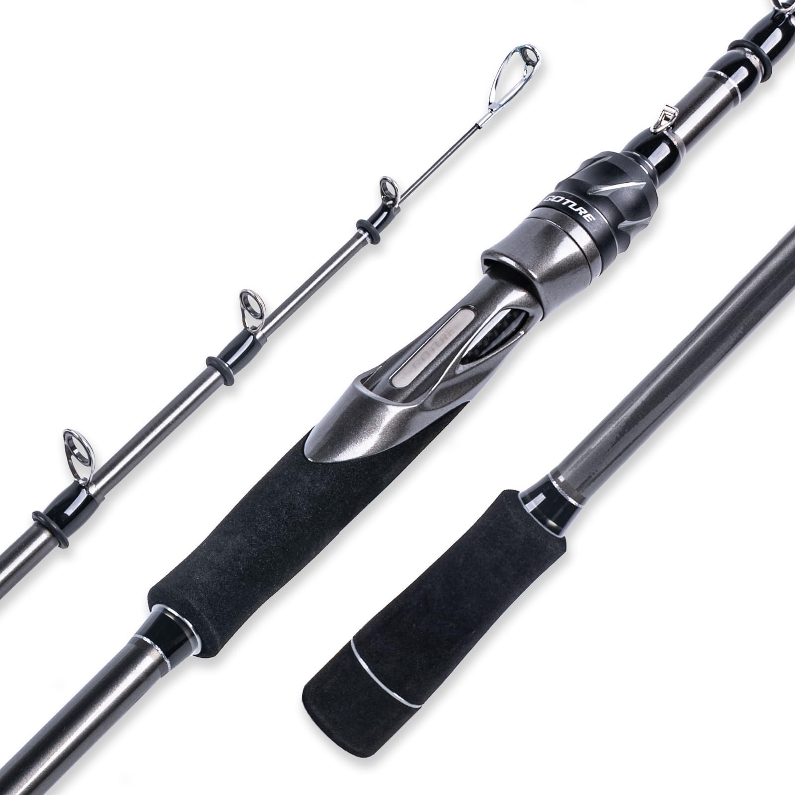 Goture コンパクトロッド 初心者・子供用 仕舞:43cm 超軽量 振出竿 ちょい投げ NINJAシリーズ (1.8m 2.1m グレー)