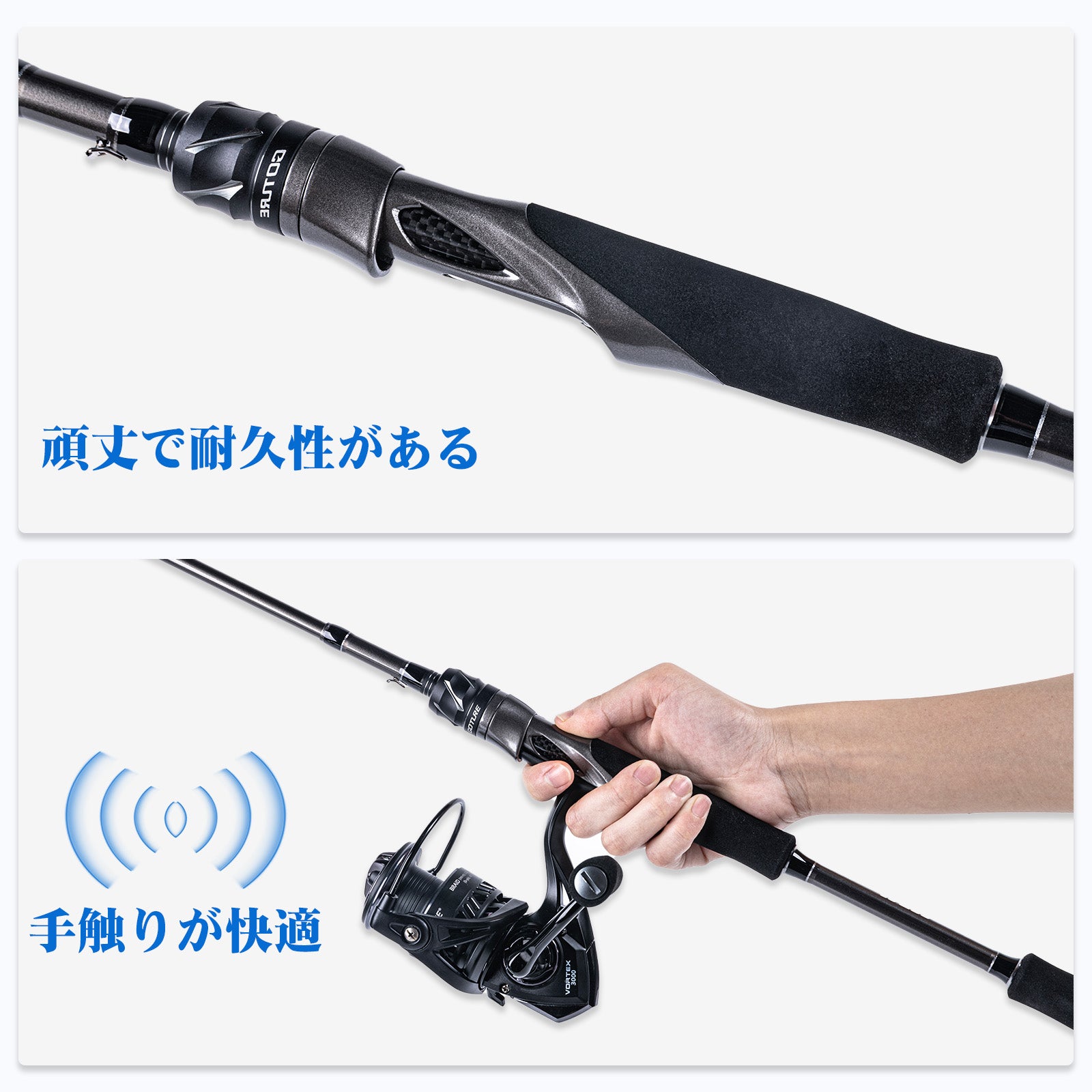 Goture コンパクトロッド 初心者・子供用 仕舞:43cm 超軽量 振出竿 ちょい投げ NINJAシリーズ (1.8m 2.1m グレー)