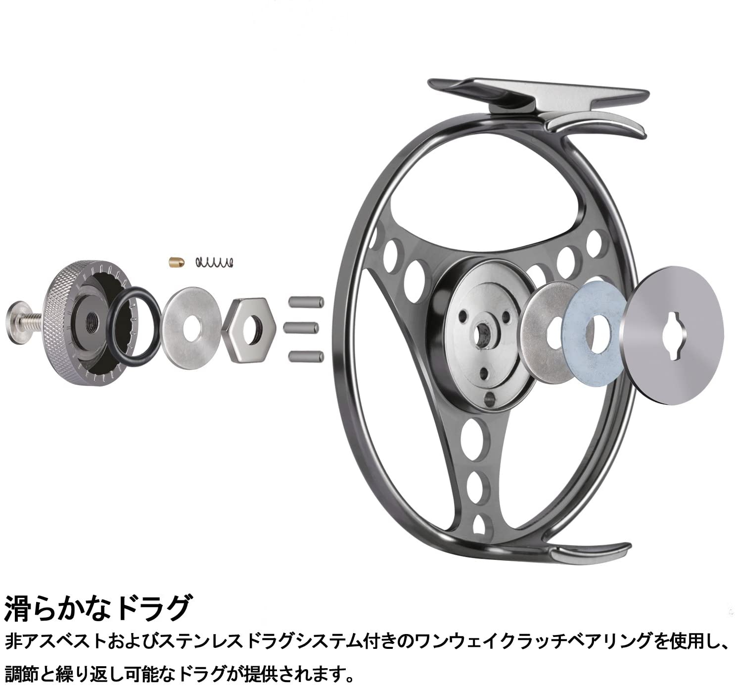 Goture(ゴチュール) フライリール/スプール フライフィッシングリール CNC加工アルミ製 フライフィッシング左右交換可能 軽量