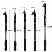 Load image into Gallery viewer, Telescopic Spinning Fishing Rod Saltwater Freshwater Travel Retractable Poles for Trolling Surf Casting, Super Hard Carbon
