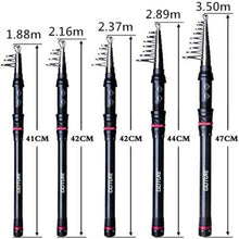 Load image into Gallery viewer, Goture Fishing Rod for Beginners, Carbon Telescopic, Portable, 4.9 ft (1.8 m), 6.6 ft (2.1 m), 6.4 ft (2.4 m), 9.8 ft (3.0 m), 9.8 ft (3.6 m)
