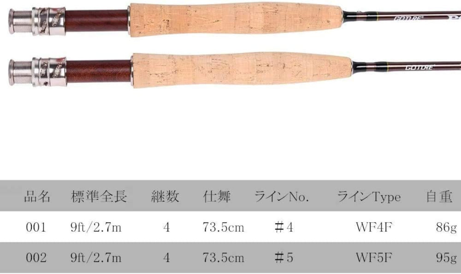 Goture(ゴチュール) フライロッド 4ピース 9フィート 山岳渓流用 管理釣り場 釣り竿 カーボン製 トラウト 超軽量 フライフィッシングロッド 持ち運び便利 収納バッグ付き