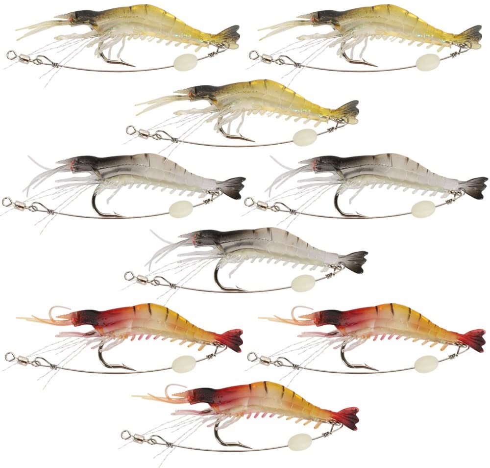 Goture 夜光 3色エビ ワーム ソフト ベイト 6g 9cm