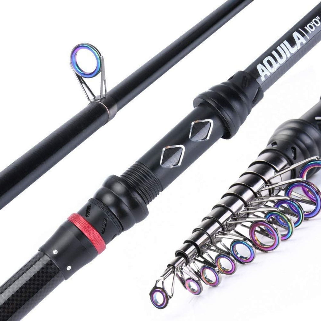 Goture Fishing Rod for Beginners, Carbon Telescopic, Portable, 4.9 ft (1.8 m), 6.6 ft (2.1 m), 6.4 ft (2.4 m), 9.8 ft (3.0 m), 9.8 ft (3.6 m)