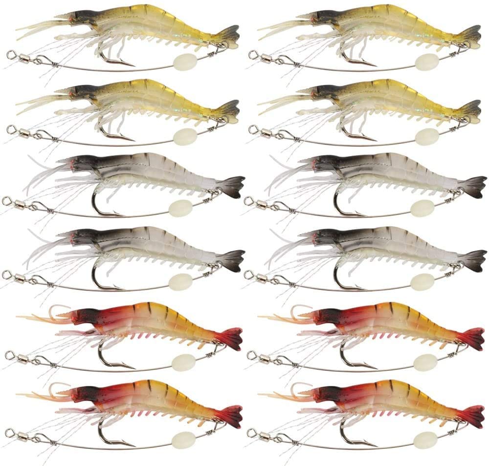 Goture 夜光 3色エビ ワーム ソフト ベイト 6g 9cm