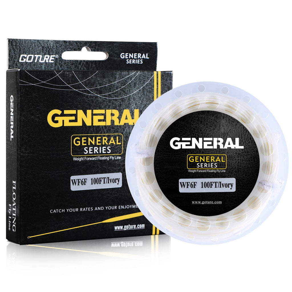 Goture WF 100FT 3F to 8F Weight Forward Floating Fly Fishing Line with Welded Loop, 6 Colors