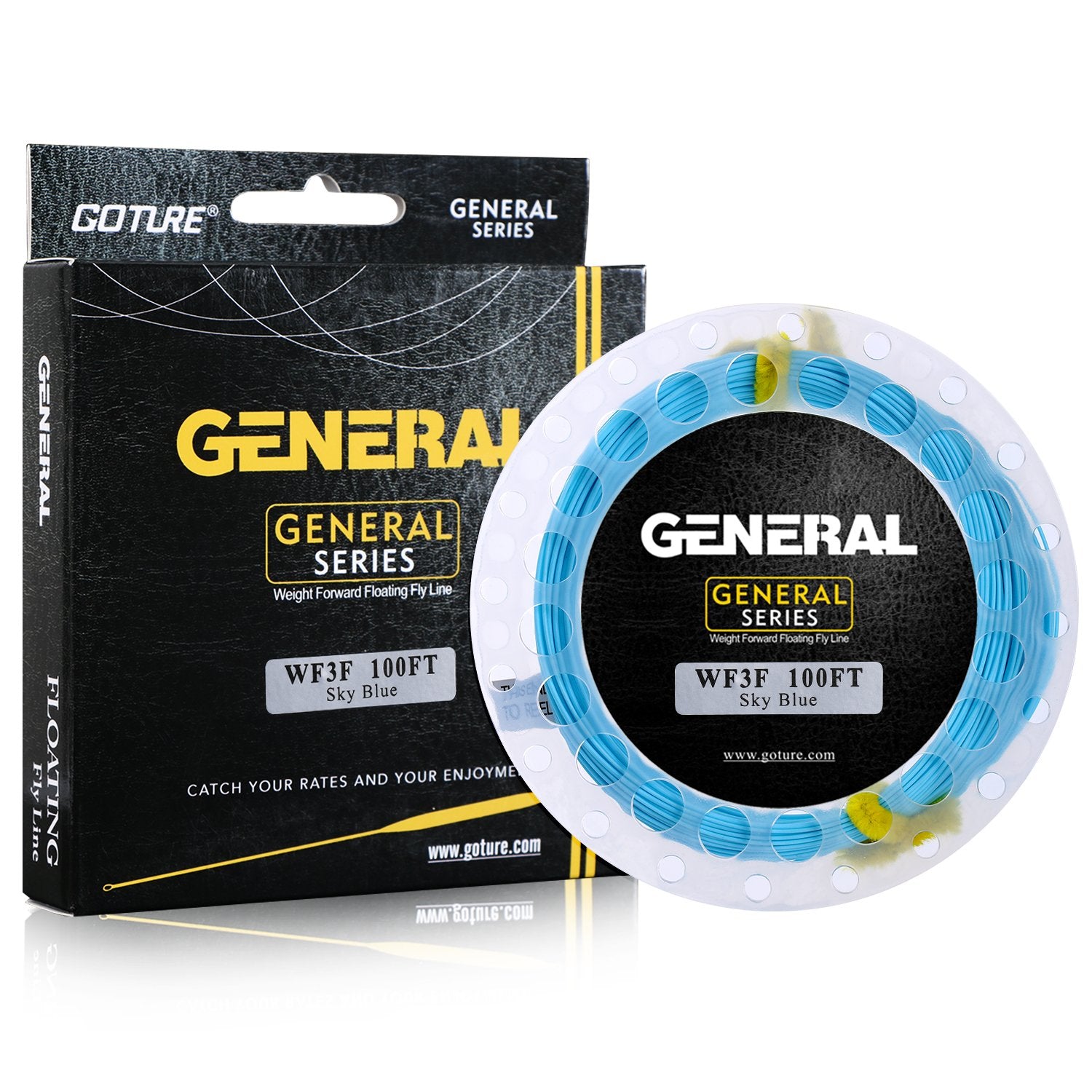 Goture WF 100FT 3F to 8F Weight Forward Floating Fly Fishing Line with Welded Loop, 6 Colors