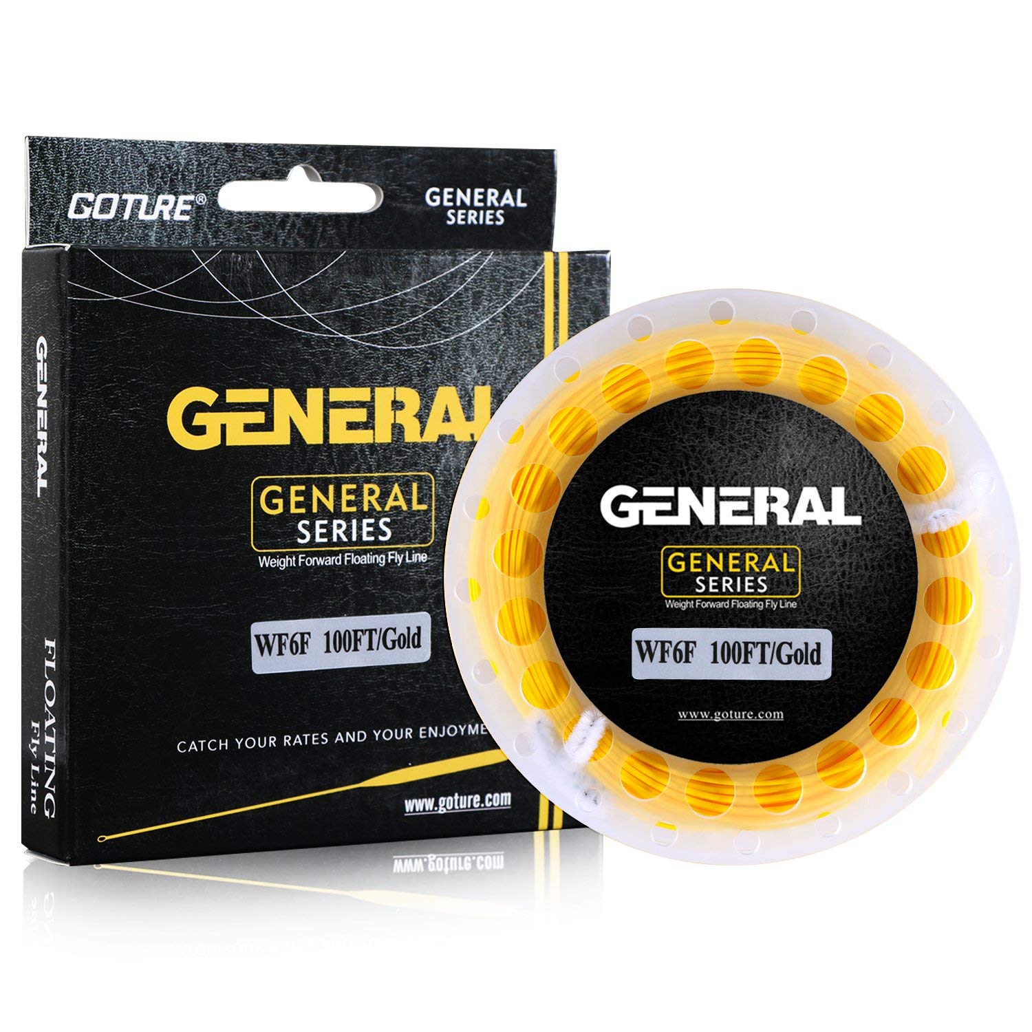 Goture WF 100FT 3F to 8F Weight Forward Floating Fly Fishing Line with Welded Loop, 6 Colors