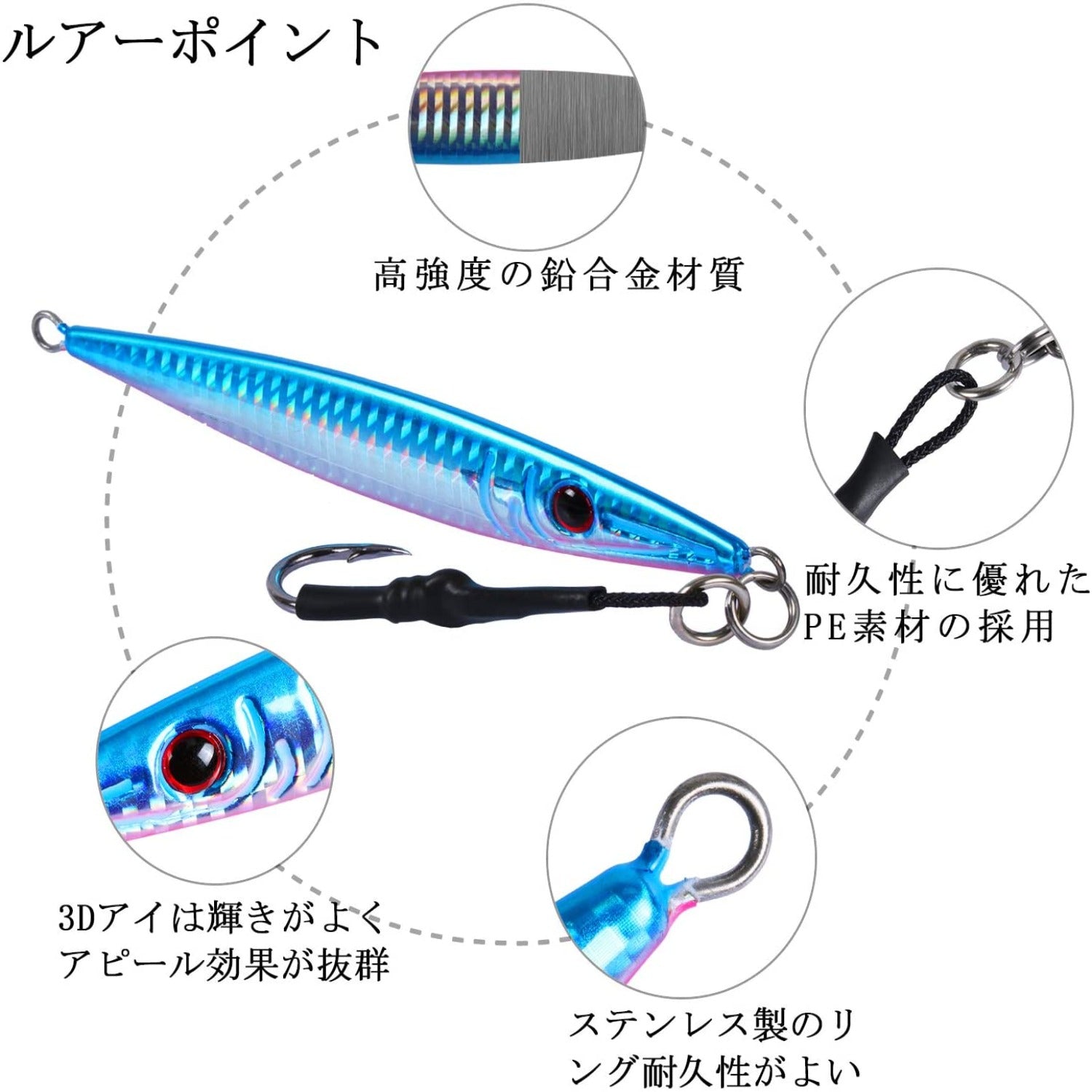 Goture 3PCS 80/100/150/200g Metal Lead  Vertical Jig Fishing Lures Set Offshore Jigging Sea Fishing Casting Fishing