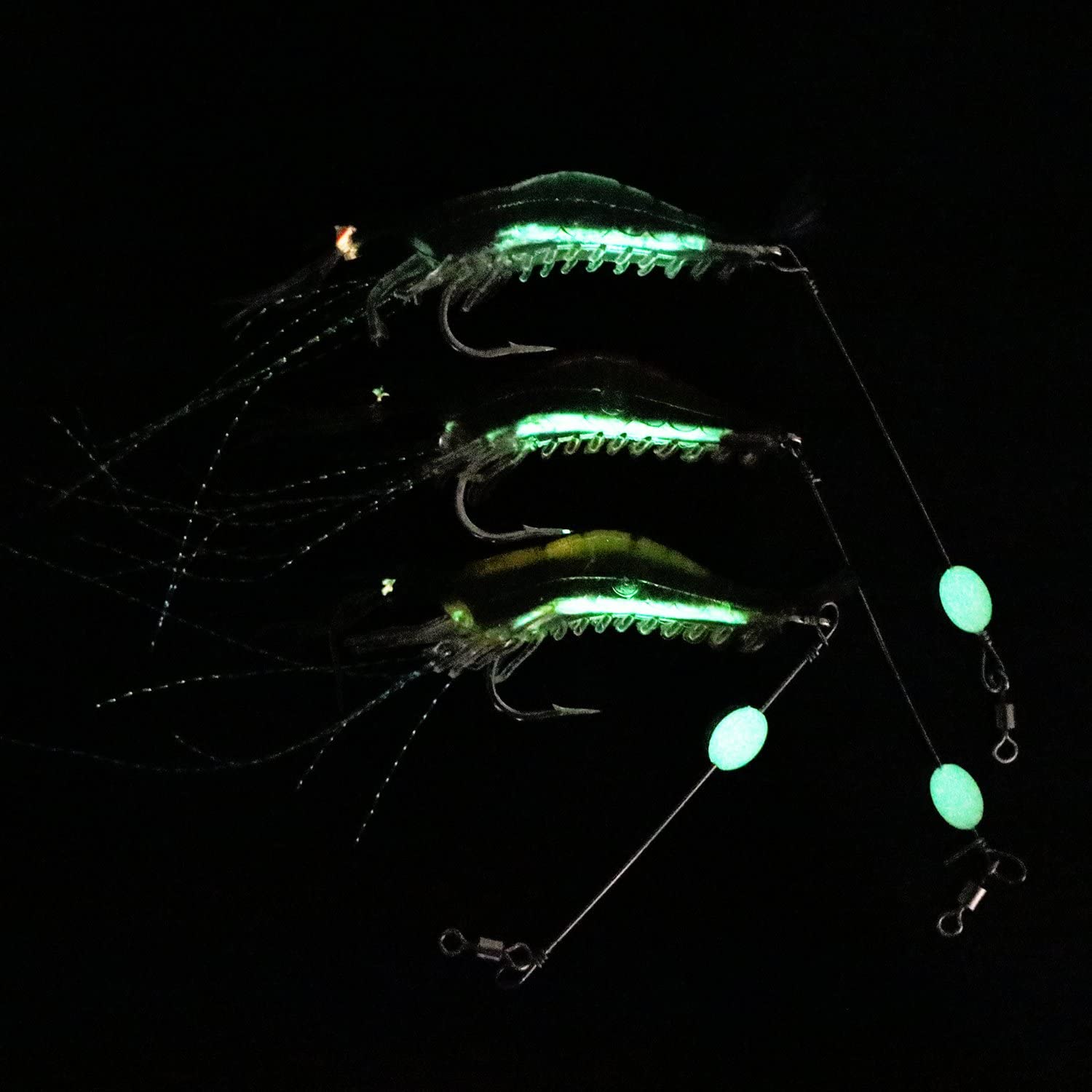 Goture 夜光 3色エビ ワーム ソフト ベイト 6g 9cm