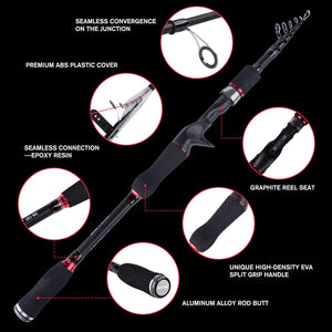 Goture Fishing Rod Compact Rod Lightweight Spinning Bait Rod Sea Bass Shore Jigging Shakeout Saltwater Fishing and Freshwater