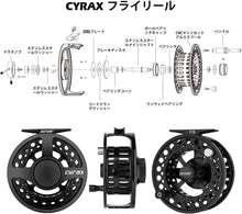 Load image into Gallery viewer, Goture(ゴチュール) Cyraxリール 黒 フライリール 5/6 7/8 ラージアーバー アルミ合金製 左右交換可能

