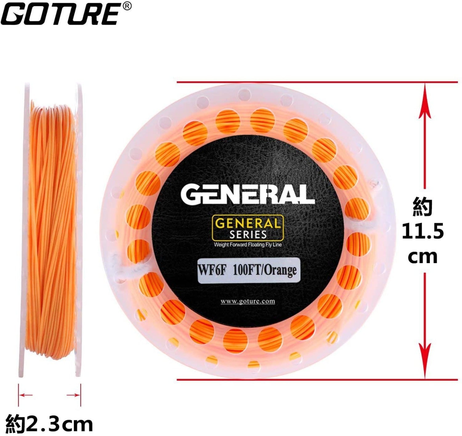Goture WF 100FT 3F to 8F Weight Forward Floating Fly Fishing Line with Welded Loop, 6 Colors