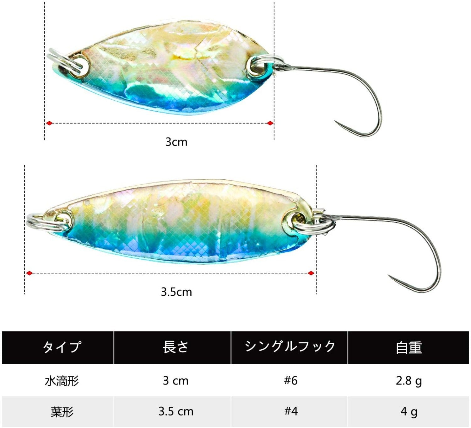 Goture(ゴチュール) 12枚セット マイクロ スプーン トラウト 3/4/5g  渓流釣り 管釣り ケース付 渓流ルアー