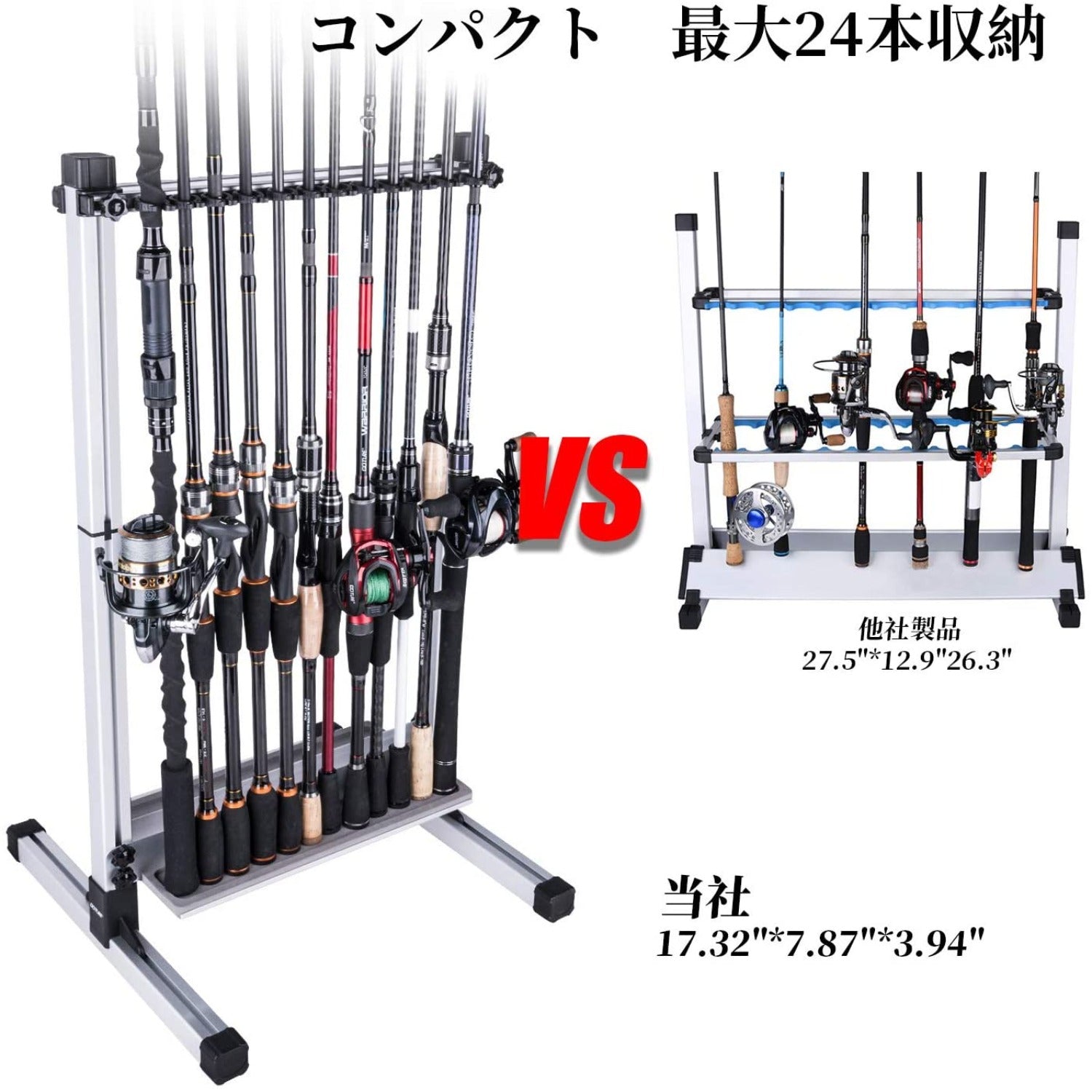 Goture アルミ製 ロッドホルダー 釣竿 収納 コンパクト スタンド