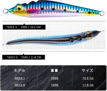 Load image into Gallery viewer, Goture 3PCS 100/150g High-Speed Lead Vertical Flat Fall Jigs Tuna Jigging Lure Set for Casting Fishing Boat Fishing
