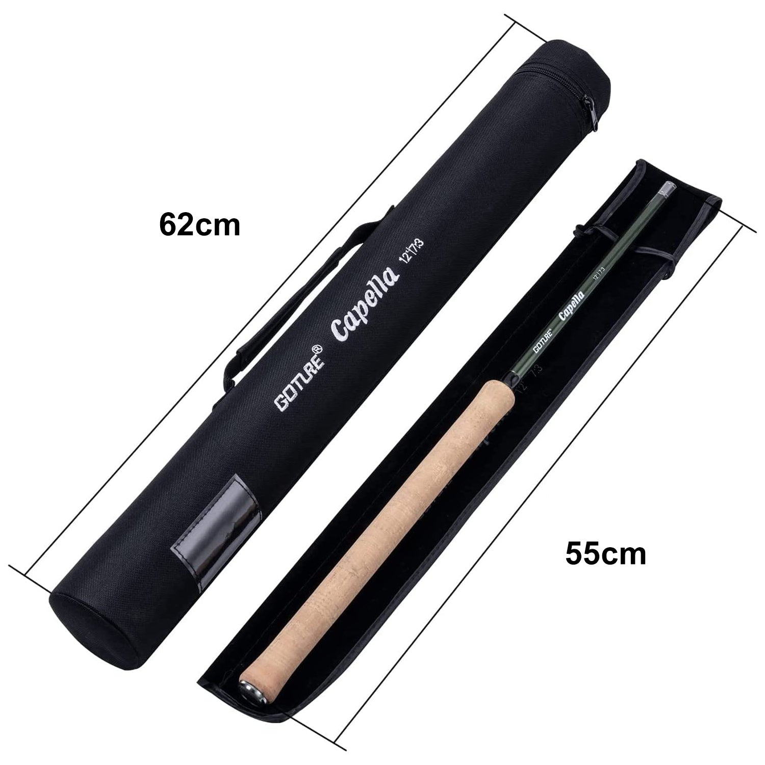 Goture テンカラロッドセット3.6M/12ft 軽量 炭素繊維 トラウト ヤマメ イワナ ニジマス アマゴ 3.6M テンカラ竿 【 二代目】