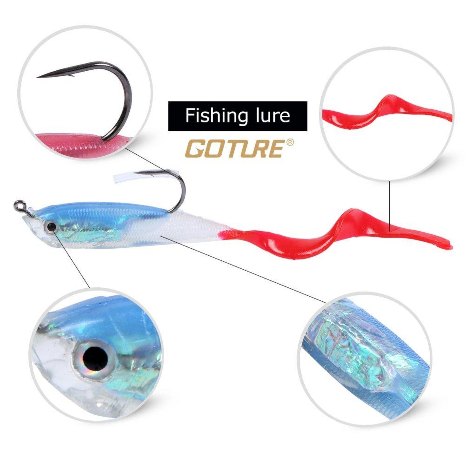 Goture(ゴチュール)  5本ワームセット ソフトルアー バス 13g/15.7g