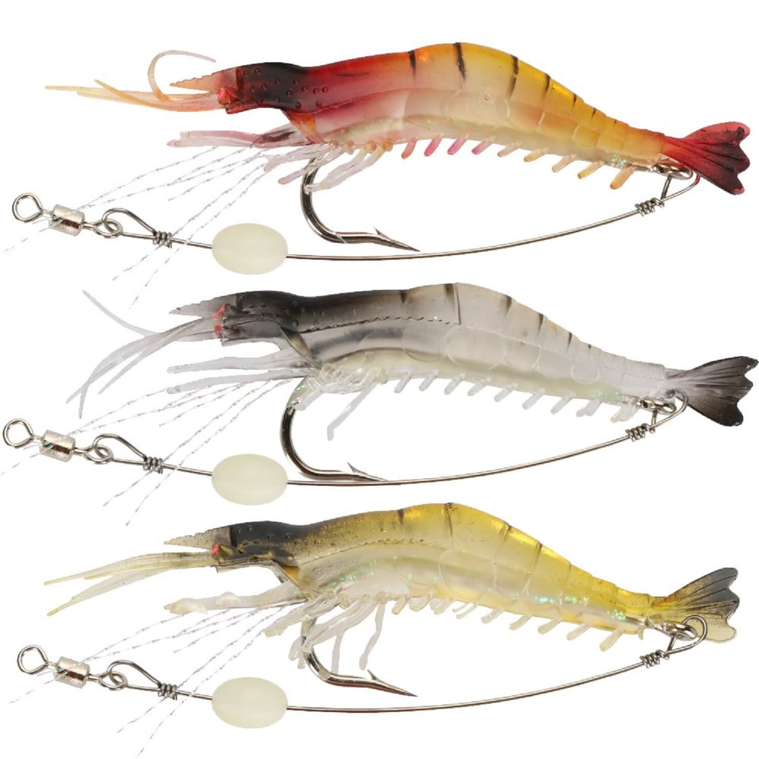 Goture 夜光 3色エビ ワーム ソフト ベイト 6g 9cm