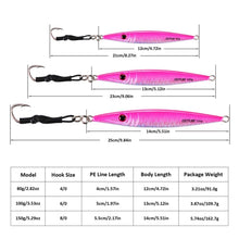 Load image into Gallery viewer, Goture 3PCS 80/100/150/200g Metal Lead  Vertical Jig Fishing Lures Set Offshore Jigging Sea Fishing Casting Fishing
